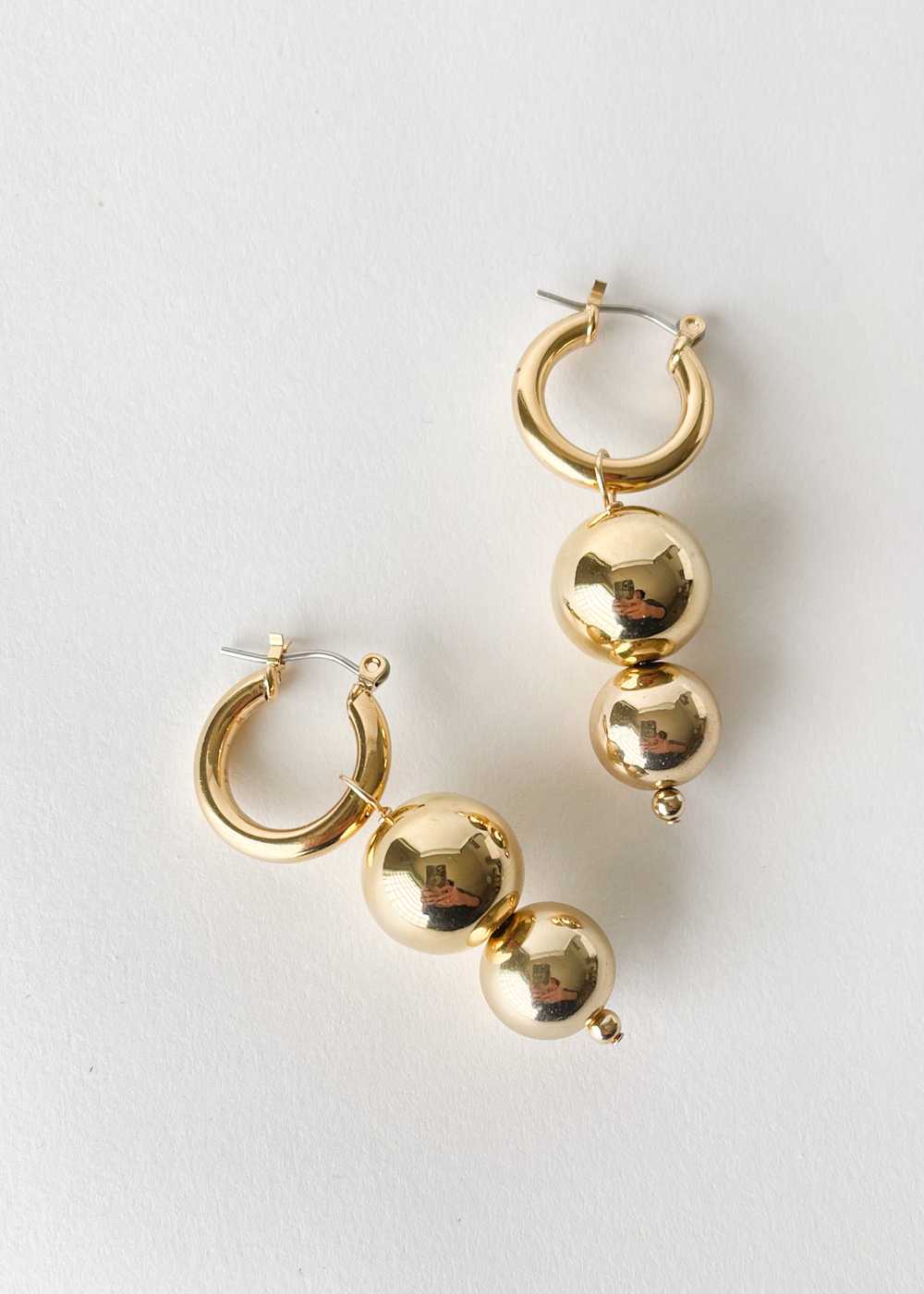 Gold Double Orb Hoops - image 1