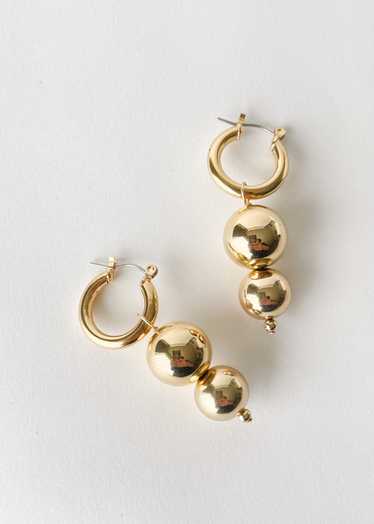 Gold Double Orb Hoops