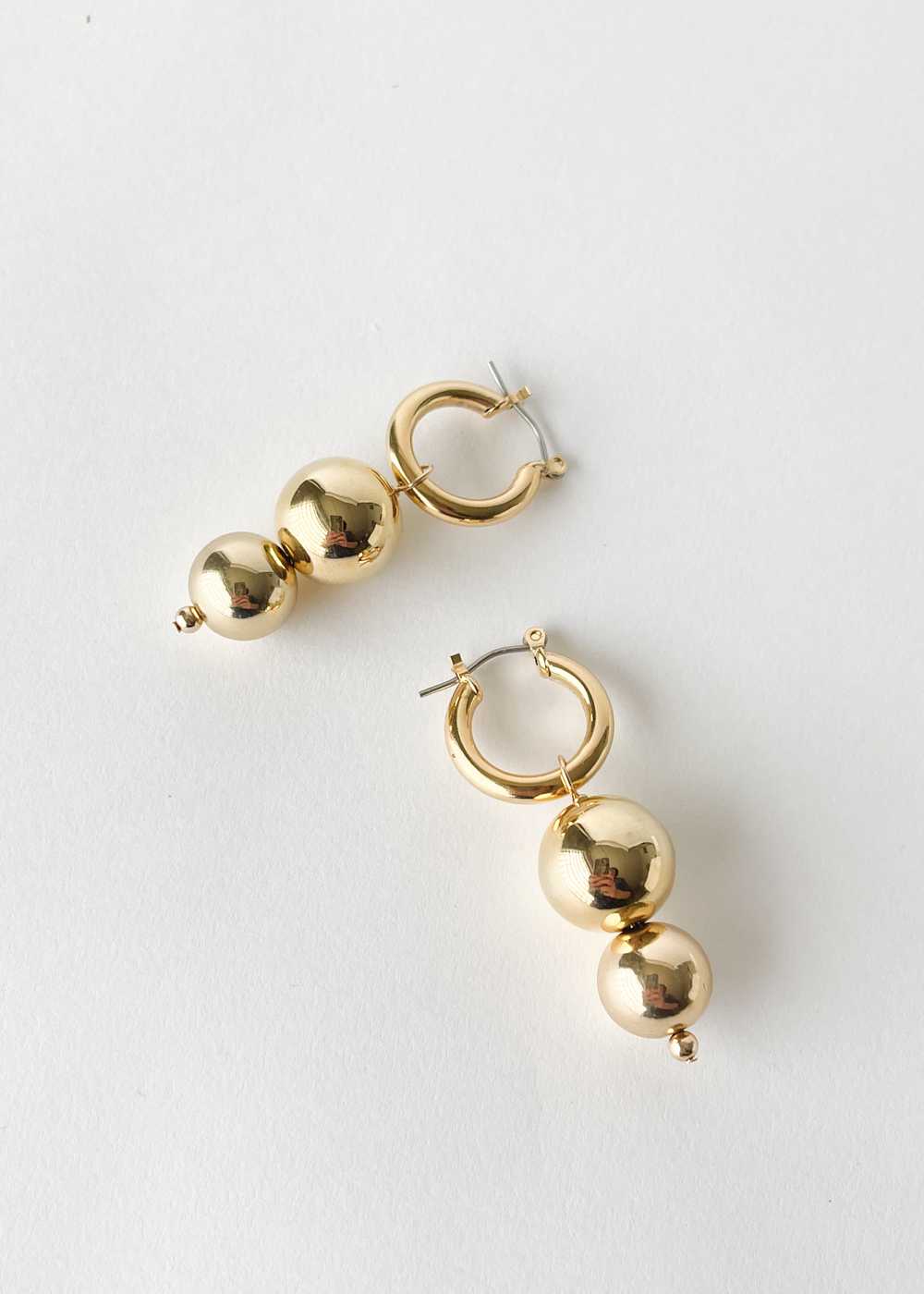 Gold Double Orb Hoops - image 3