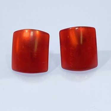 Vtg Signed Richelieu Red Lucite Moonglow Screw Ba… - image 1