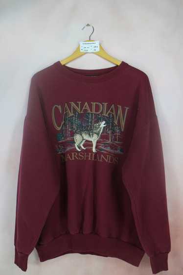 Vintage Marshlands Canada Angler Fishing Crewneck Sweatshirt Pullover  Jumper M Size 