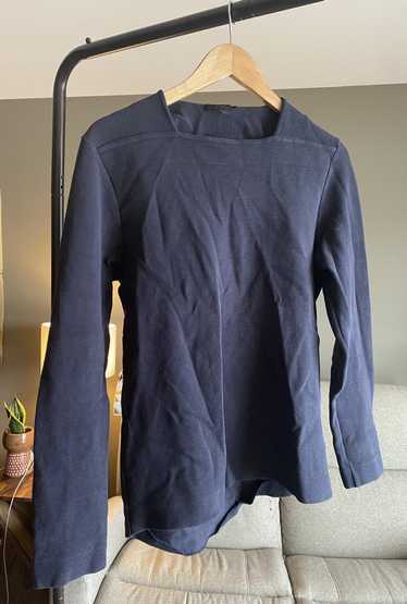 Cos COS Square Neck Navy Blue Knit Sweater