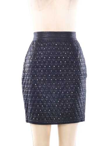 Gianni Versace Embellished Quilted Leather Skirt
