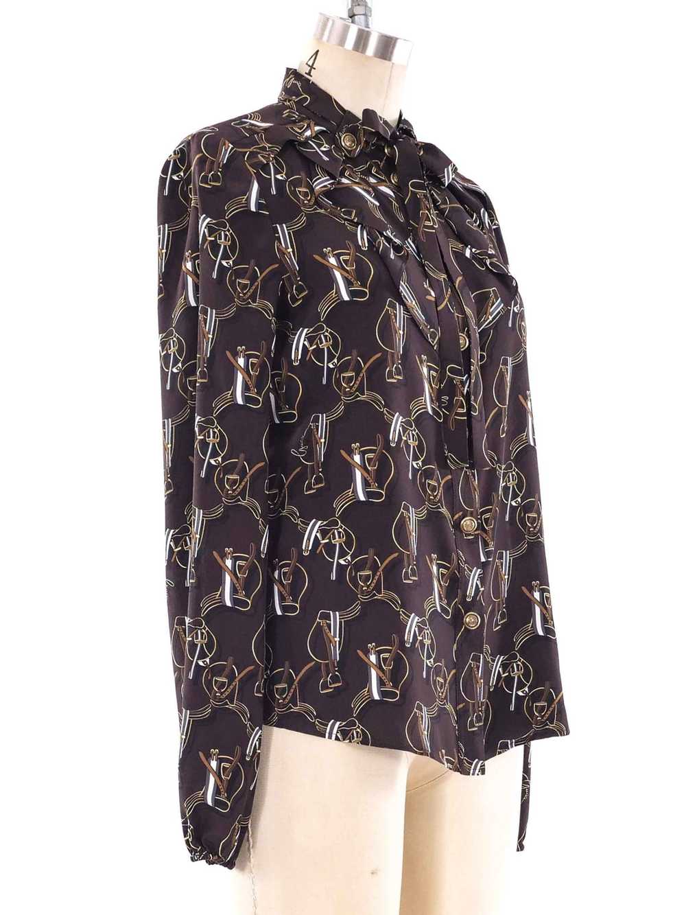 Gucci Equestrian Printed Silk Blouse - image 4