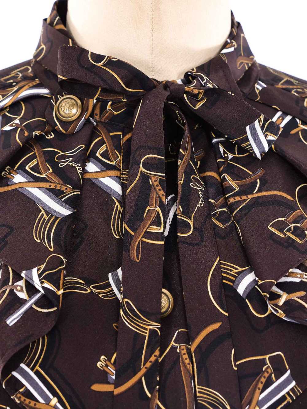 Gucci Equestrian Printed Silk Blouse - image 6