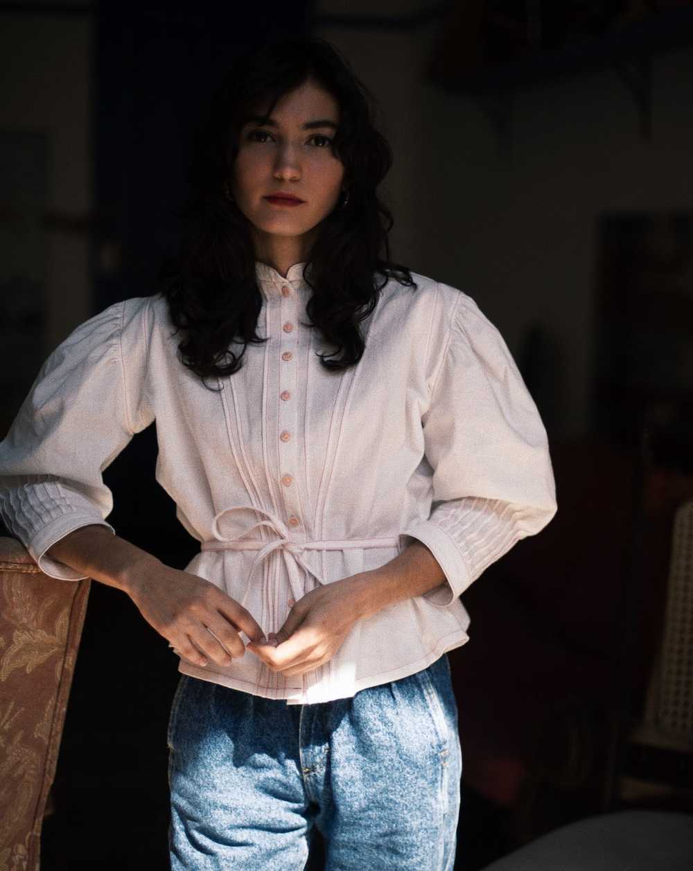 Alexandra blouse in antique cotton linen - image 11