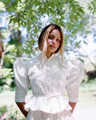Alexandra blouse in antique cotton linen - image 1