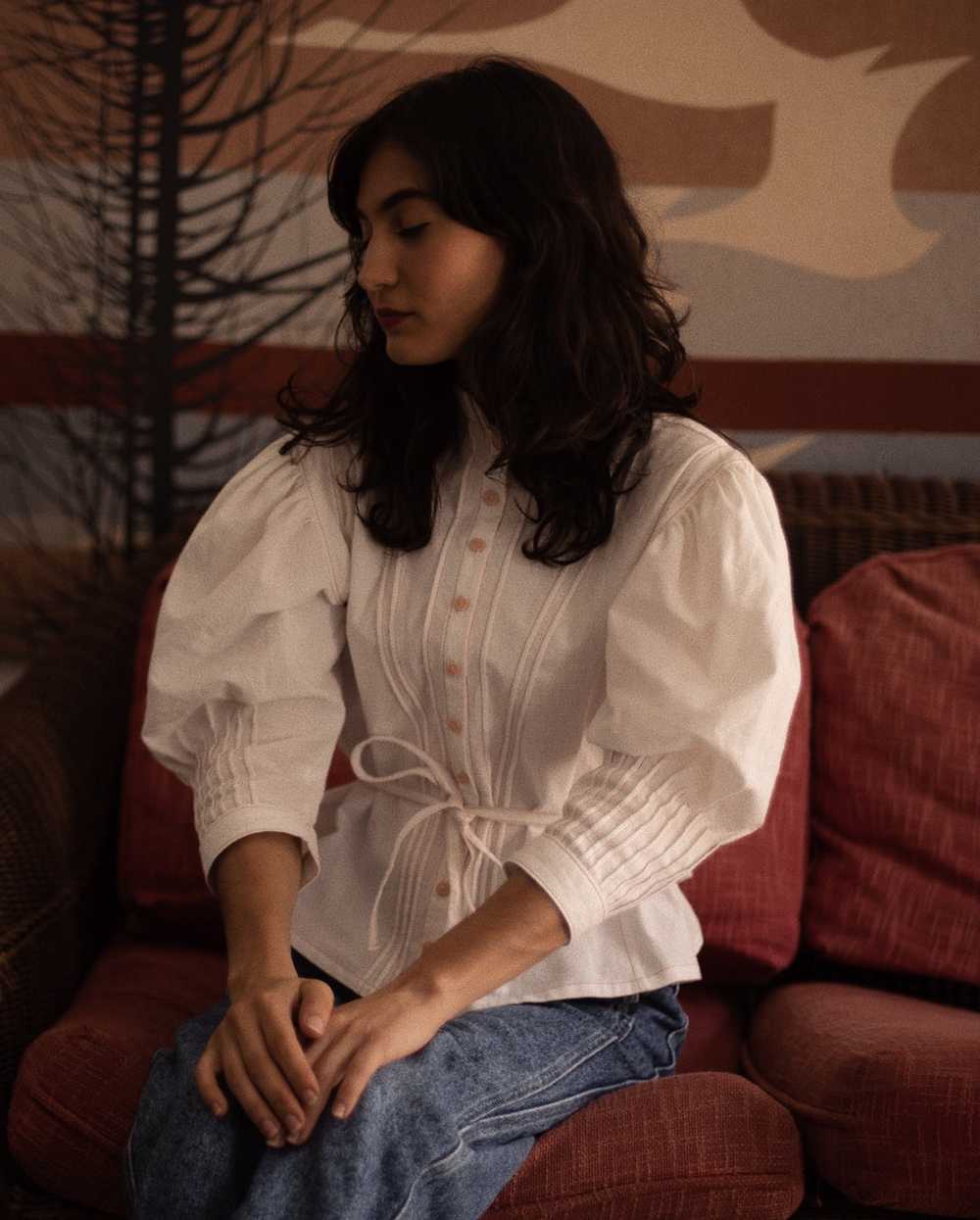 Alexandra blouse in antique cotton linen - image 2