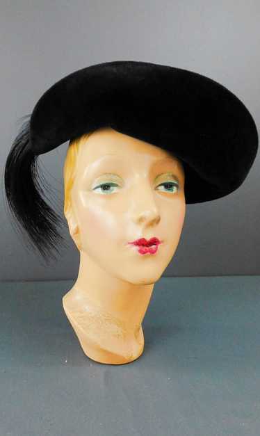 Vintage Janette Colombier Adaptation Hat, Black Pl