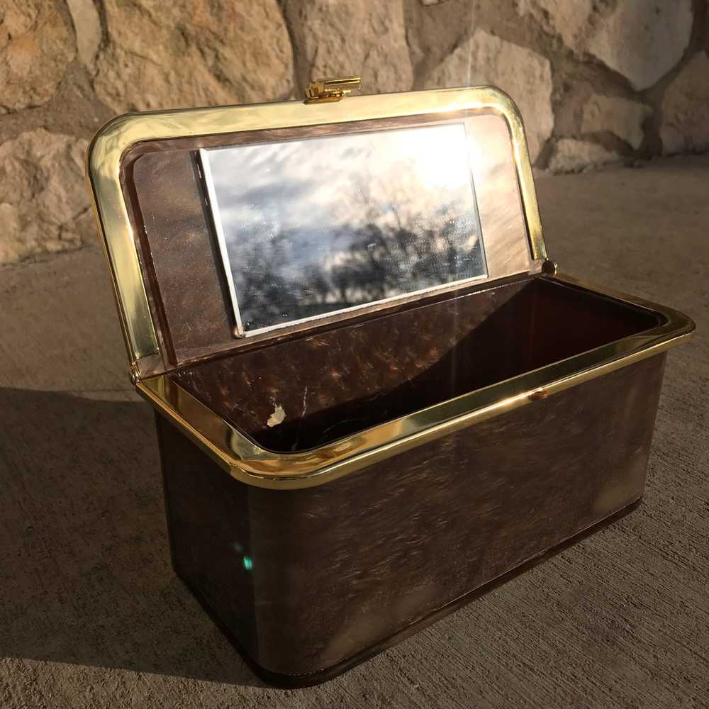 Vintage Brown Lucite Box Purse - image 2