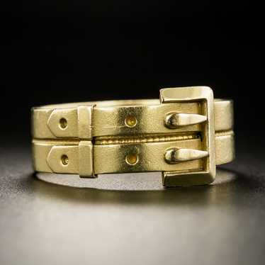 English Victorian Double Belt Buckle Ring