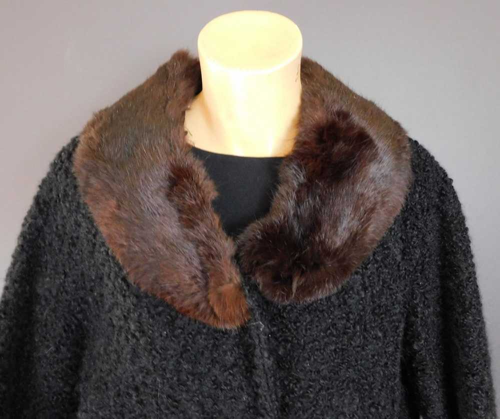 Vintage Black Curly Persian Faux Fur, 1960s short… - image 4