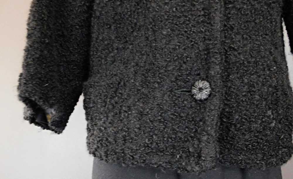 Vintage Black Curly Persian Faux Fur, 1960s short… - image 6
