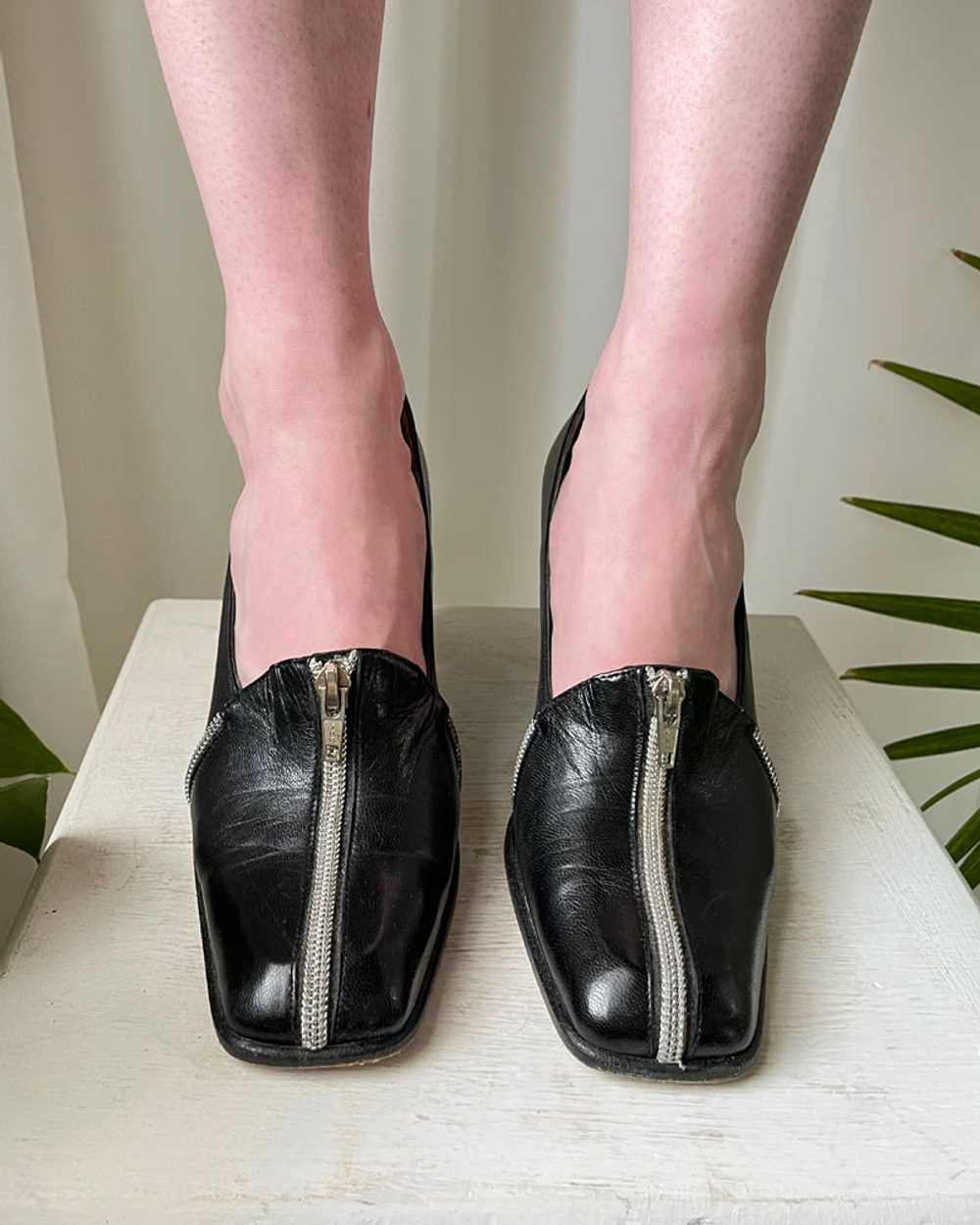 90s Zipper Detail Heels - image 3