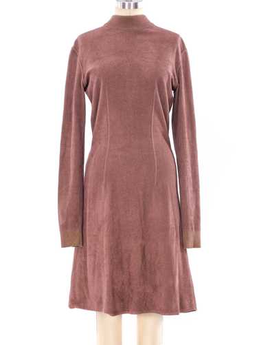 Alaia Camel Fit and Flare Knit Dress - image 1