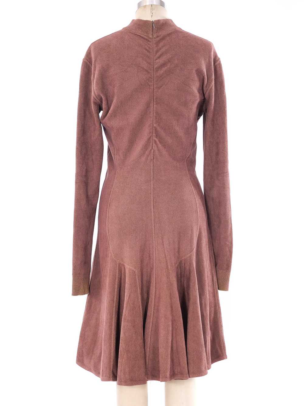 Alaia Camel Fit and Flare Knit Dress - image 4