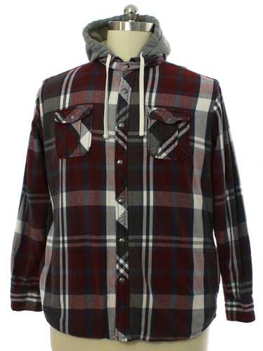 1990's Sonoma Mens Hooded Flannel Shirt Jacket