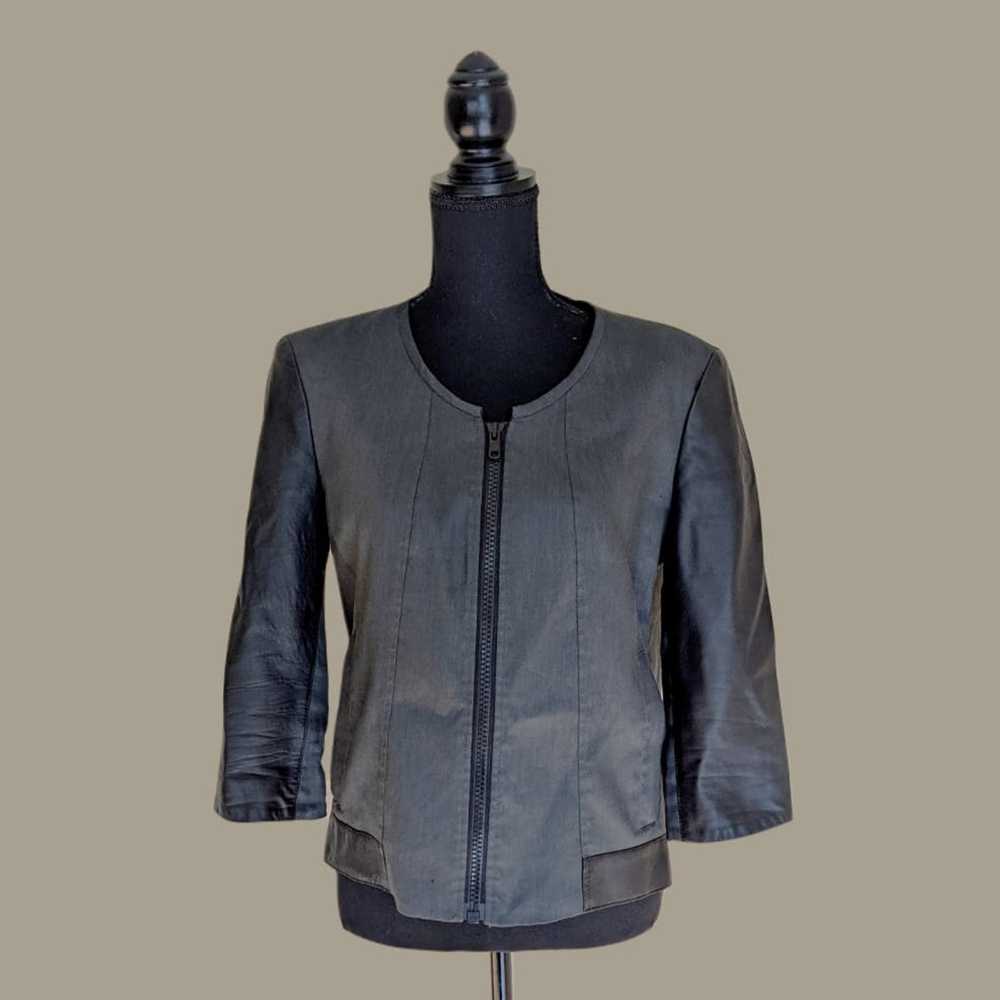 Helmut Lang Helmut Lang grey and black leather pa… - image 1