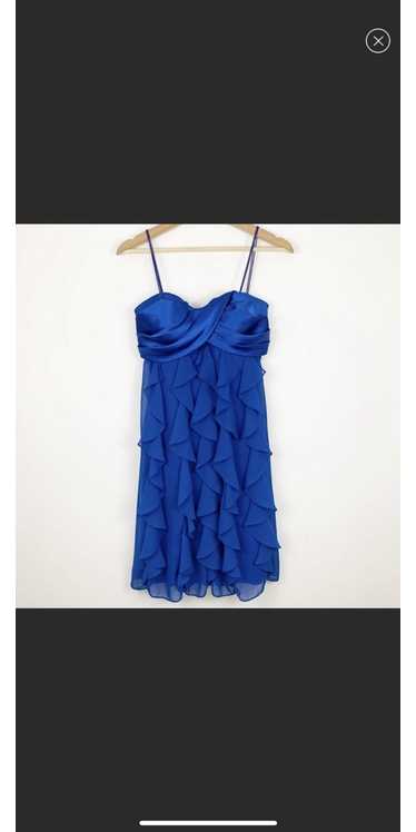 Vintage Royal Blue Formal Cache Ruffled Dress