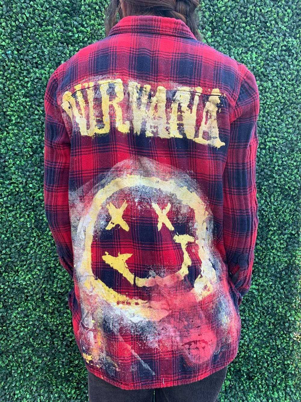 SOFT LS BD FLANNEL W NIRVANA SMILE HAND PAINTED D… - image 10