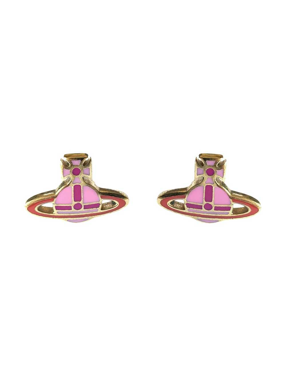 Vivienne Westwood Pink Enamel Earrings - image 1