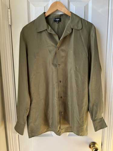 Fendi Green Silk Button-Up