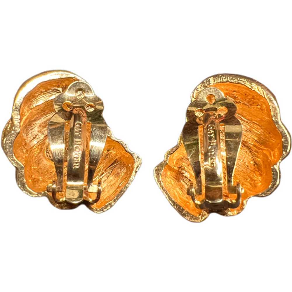 Gaye Boyer Gold French Croissant Earrings - image 2