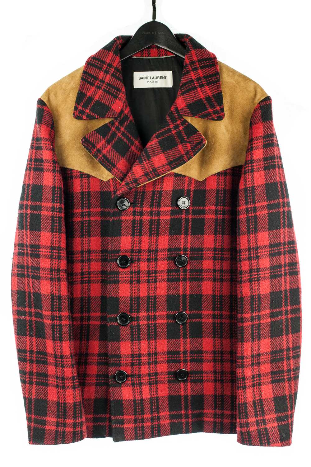 FW14 Western Plaid Wool and Calf Suede Jacket - image 1