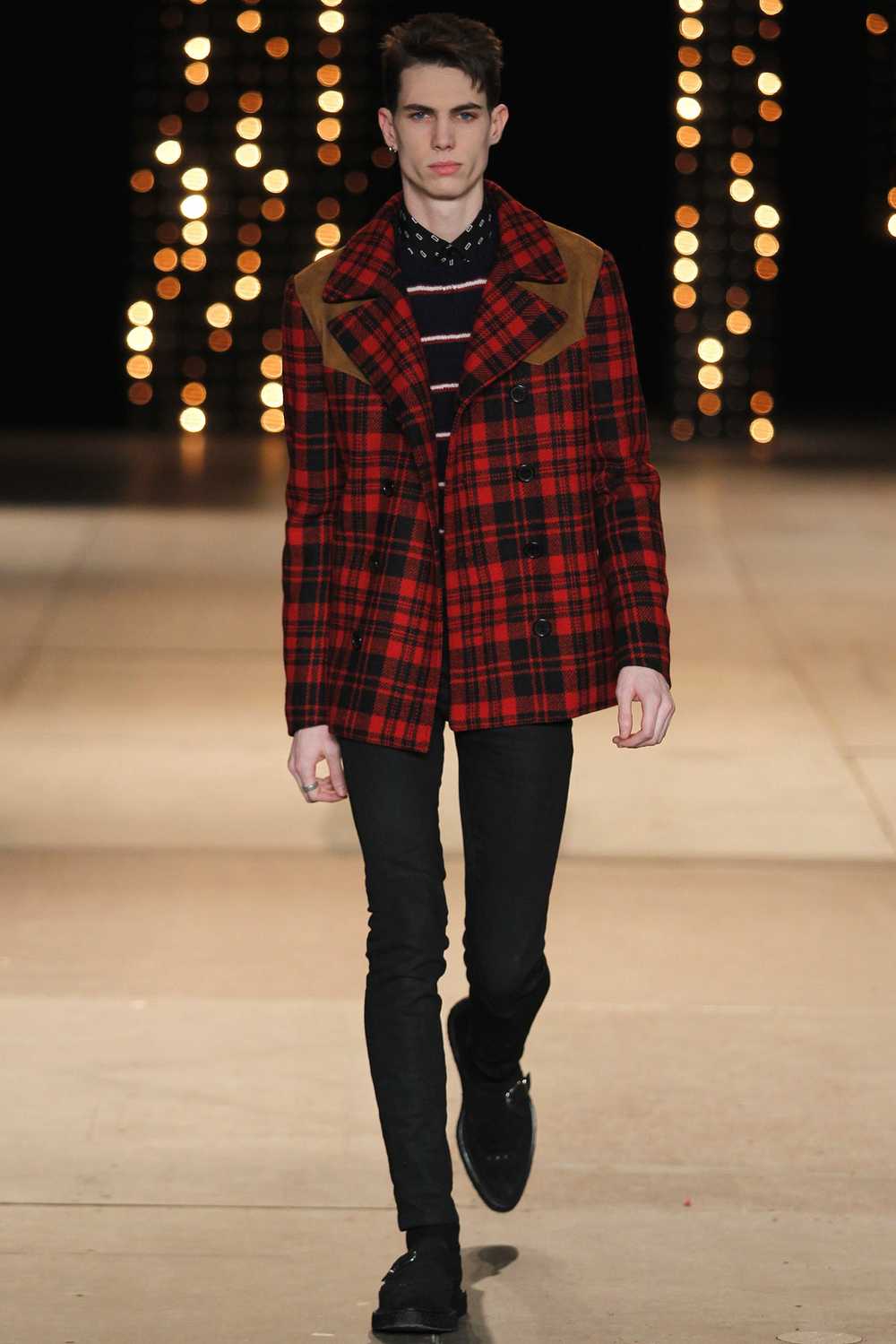 FW14 Western Plaid Wool and Calf Suede Jacket - image 2