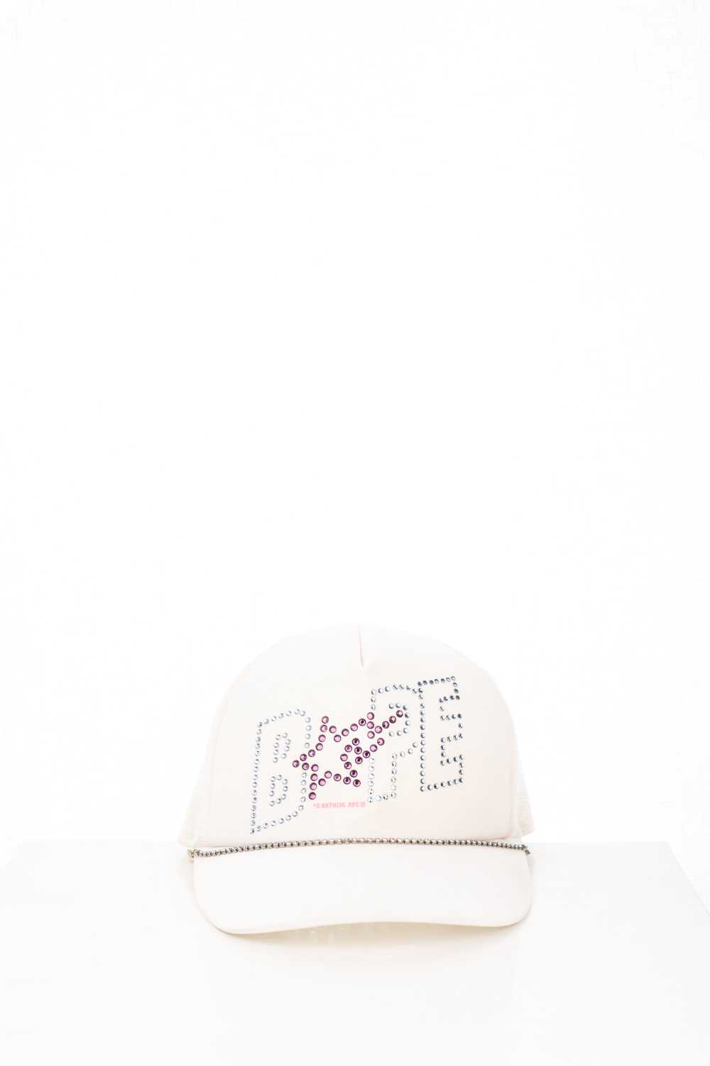 06 Bapesta White Swarovski Trucker Hat - image 1