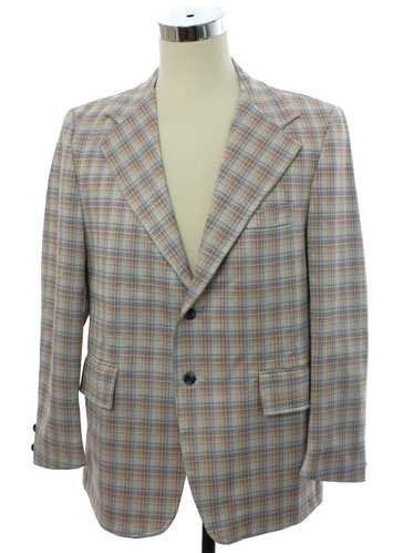 1970's Rugby Mens Plaid Disco Blazer Sport Coat Ja