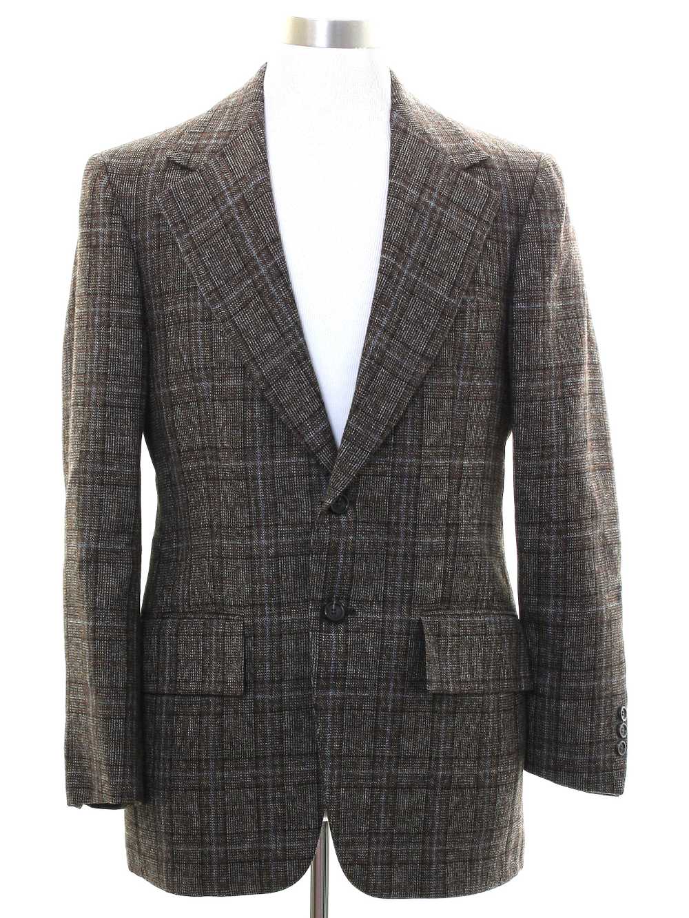 1970's Botany 500 Roos Atkins Mens Plaid Disco Bl… - image 1