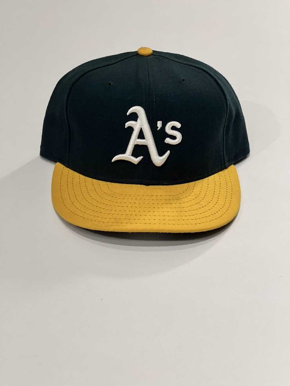 New Era Oakland A's Fitted Hat 7 5/8 Green SIDE PATCH BLOOM