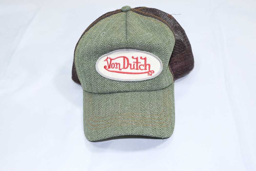 Trucker Hat × Von Dutch Von Dutch Green Herringbo… - image 1