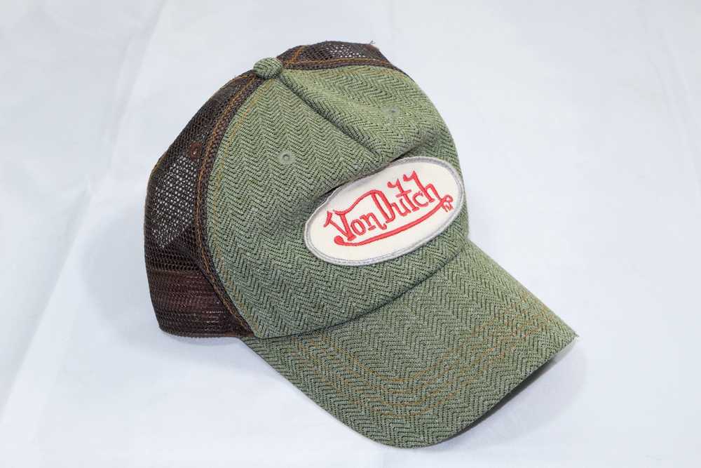 Trucker Hat × Von Dutch Von Dutch Green Herringbo… - image 3