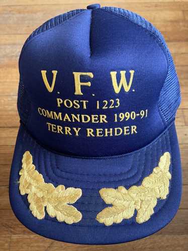 Trucker Hat × Vintage VFW post 1223 commander 1990