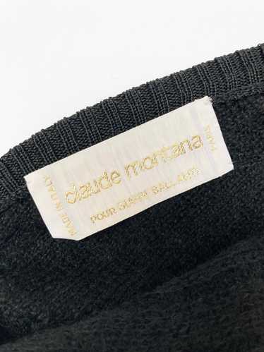 Claude Montana Black Wool Backless Sweater