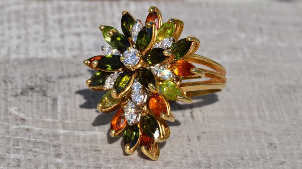 The Leanna: Vintage Statement Cocktail Ring with … - image 2