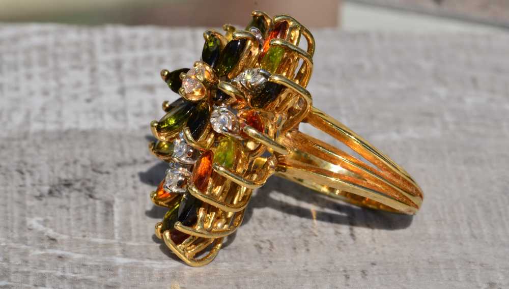 The Leanna: Vintage Statement Cocktail Ring with … - image 3