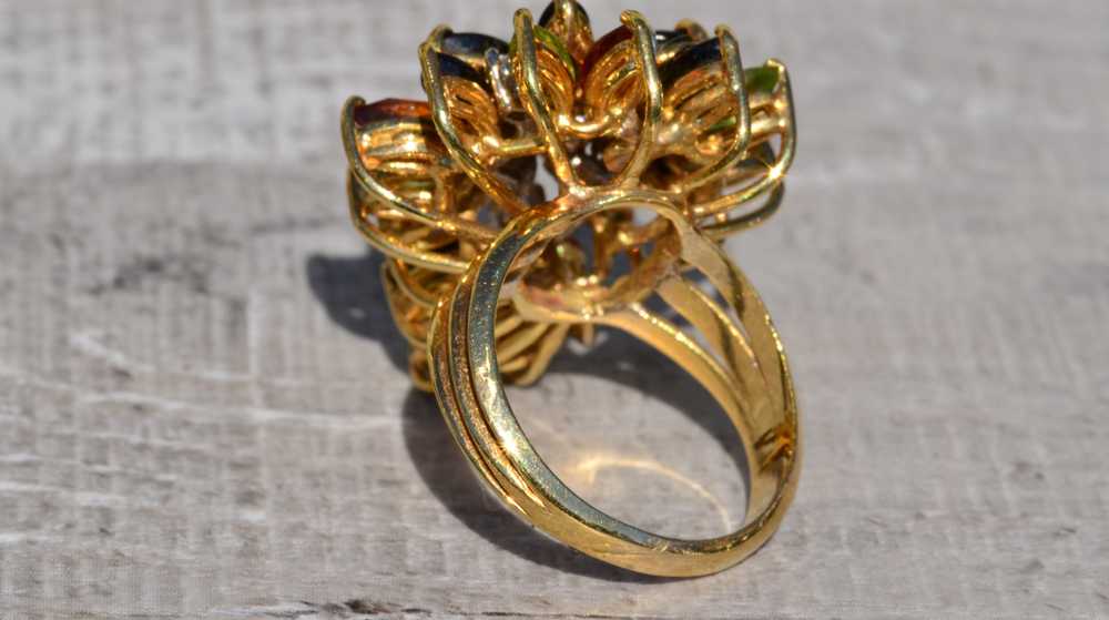 The Leanna: Vintage Statement Cocktail Ring with … - image 4
