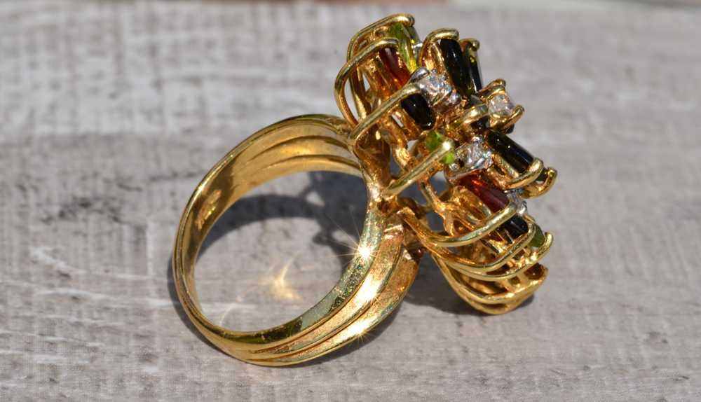 The Leanna: Vintage Statement Cocktail Ring with … - image 5