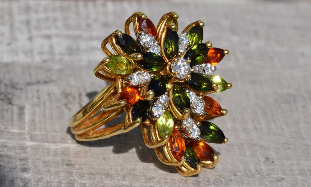 The Leanna: Vintage Statement Cocktail Ring with … - image 6