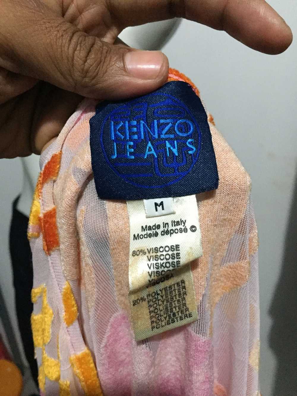 Designer × Kenzo Vintage Kenzo Jeans Floral Velve… - image 7
