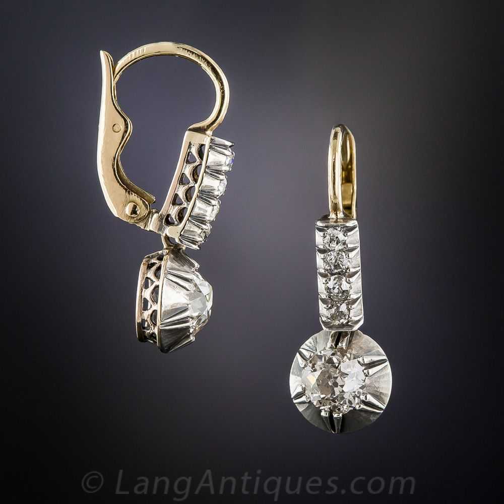 Victorian Diamond Dangle Earrings - image 3
