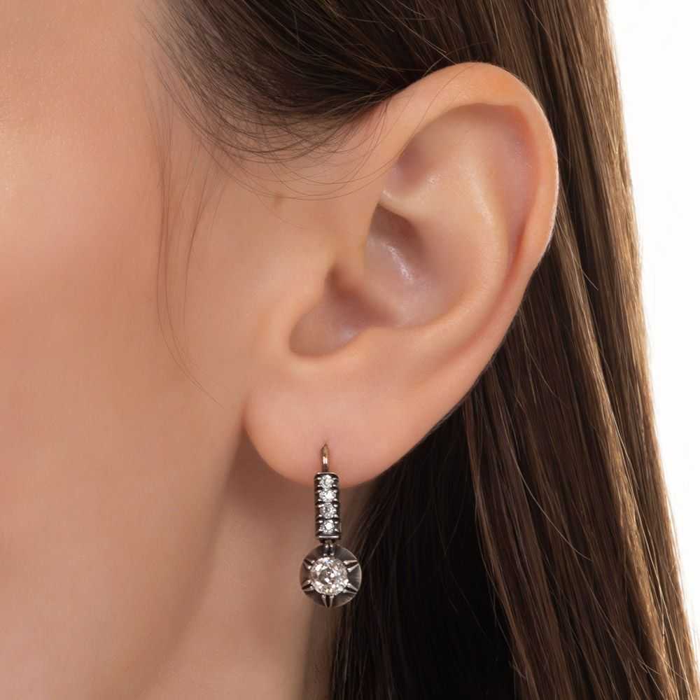 Victorian Diamond Dangle Earrings - image 4