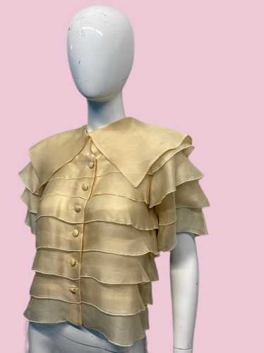 90’s Christian Lacroix Tiered Organza Blouse - image 1
