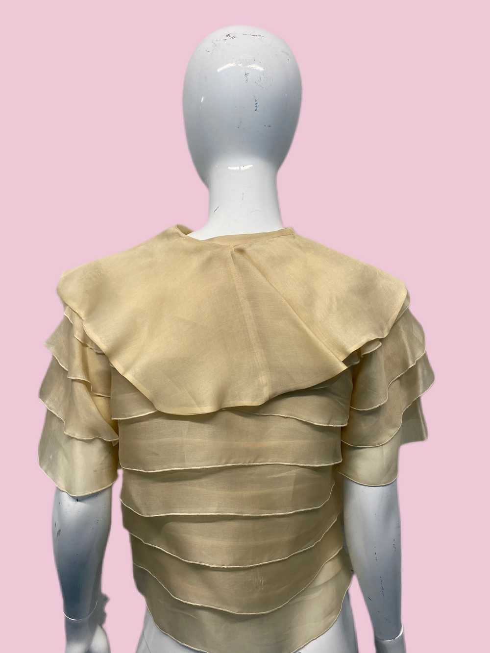 90’s Christian Lacroix Tiered Organza Blouse - image 3
