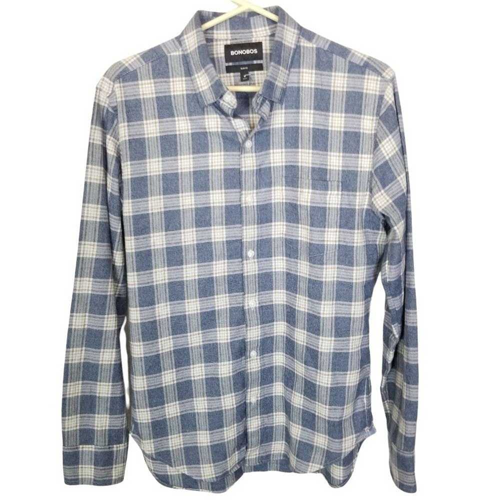 Bonobos Bonobos Mens M Blue Plaid Button Down Shi… - image 2