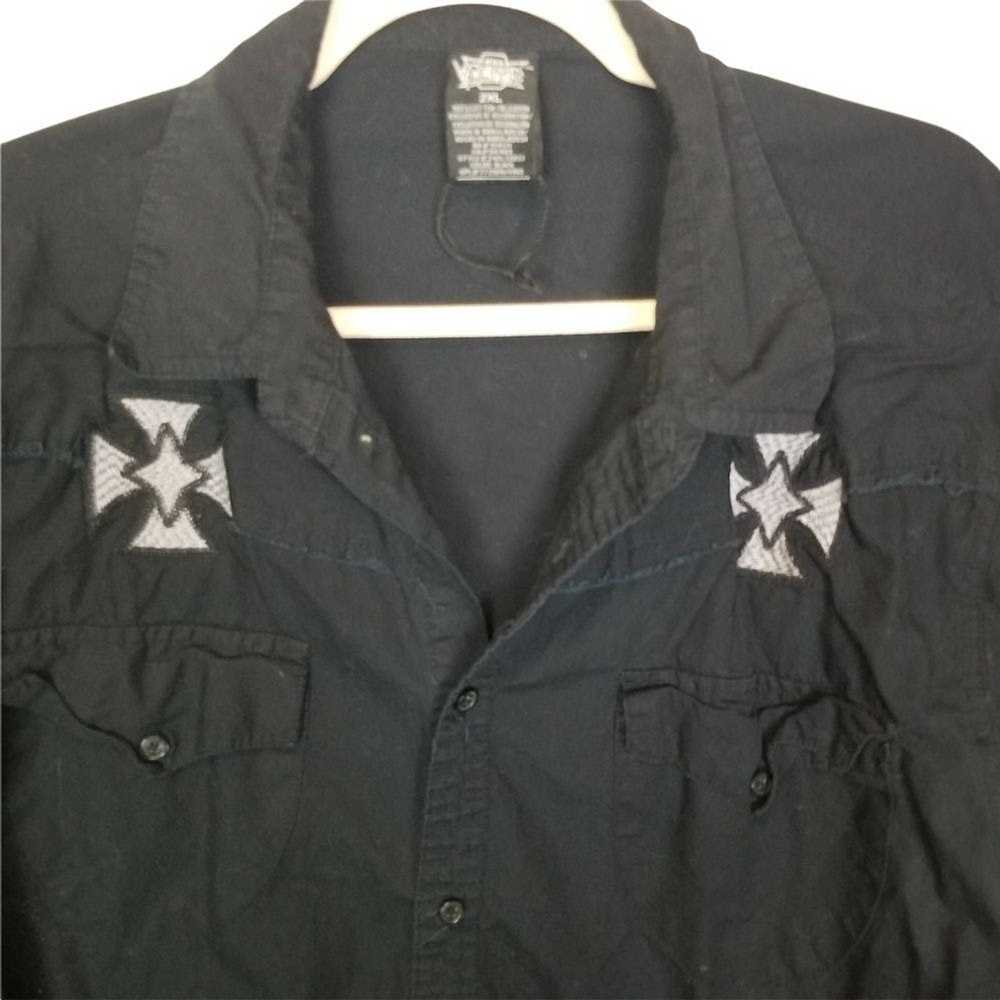 Other MMA Elite Mens 2XL Black Button Up Shirt Lo… - image 2