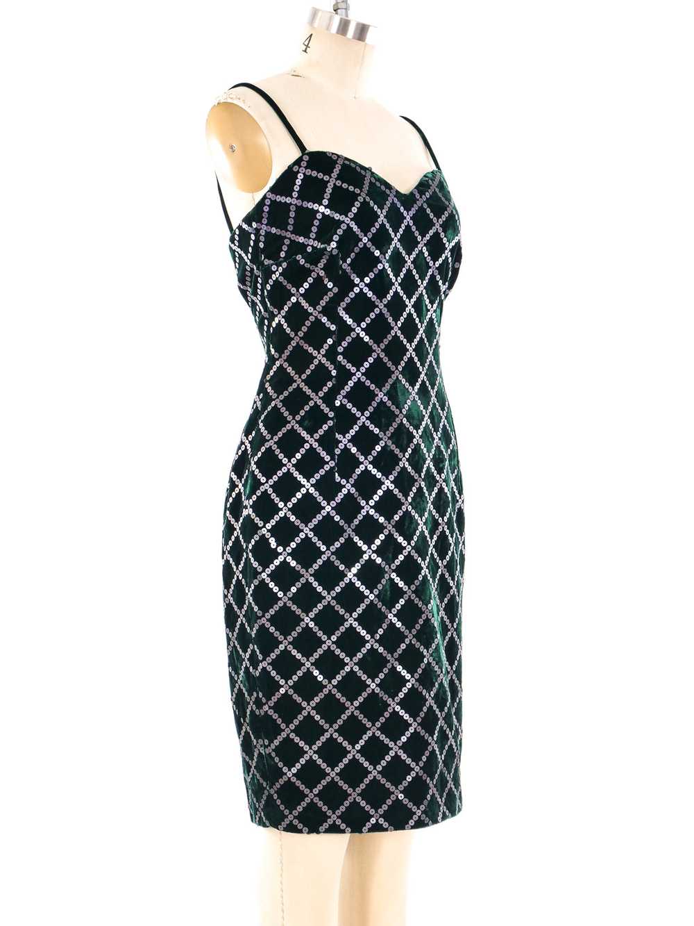 Fendi Sequin Embellished Velvet Mini Dress - image 3